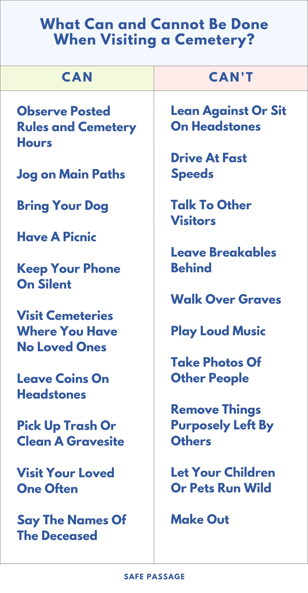 10 Things Not To Do In A Cemetery 1 10 Things Not To Do In A Cemetery Infographics